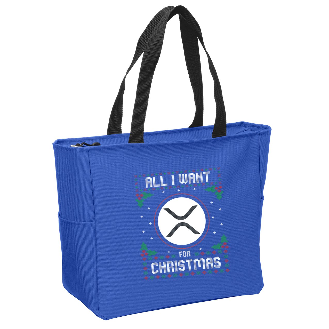 Ripple Xrp Ugly Christmas Sweater All I Want For Xmas Meaningful Gift Zip Tote Bag