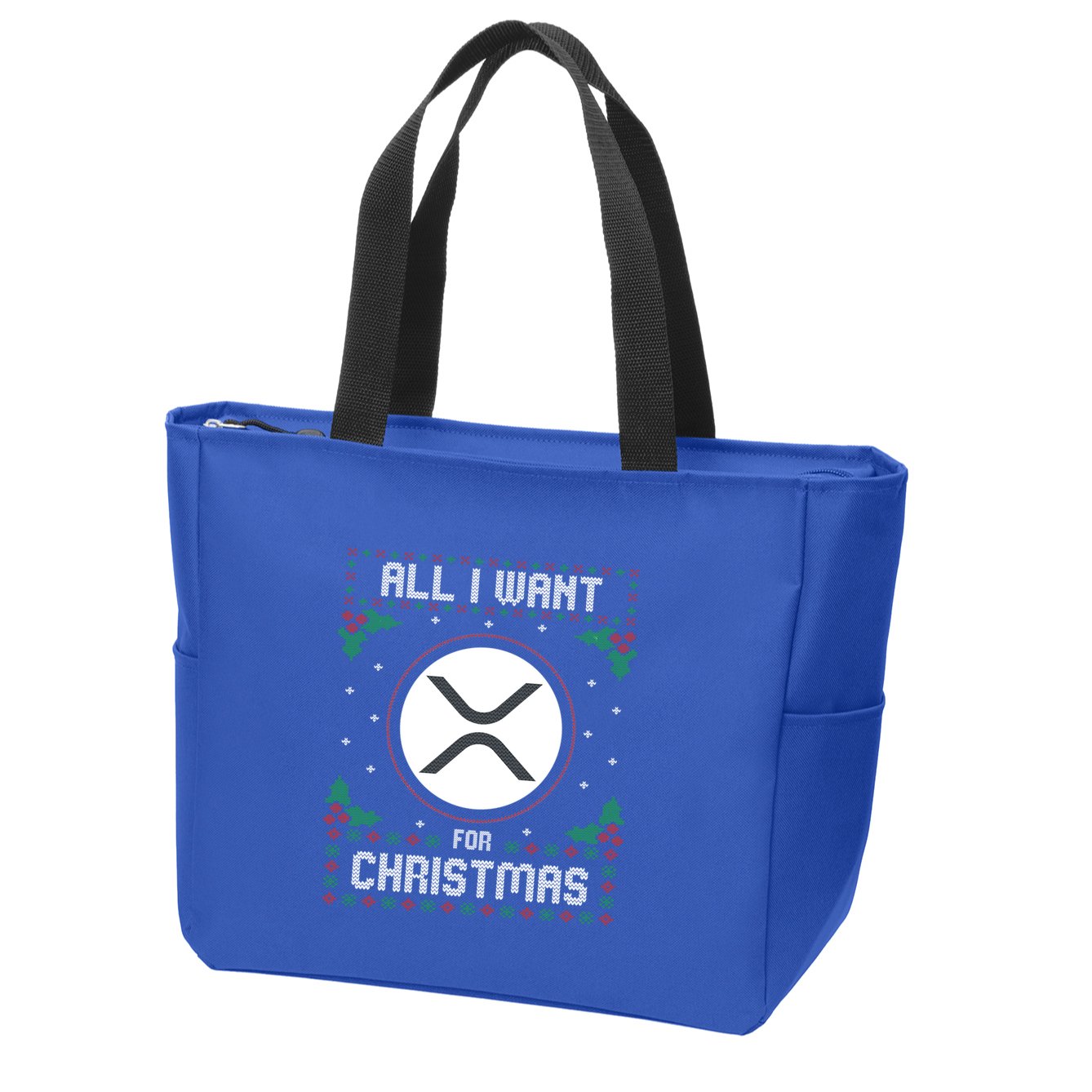Ripple Xrp Ugly Christmas Sweater All I Want For Xmas Meaningful Gift Zip Tote Bag