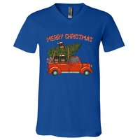 Rottweiler Xmas Vintage Red Pickup Retro Truck Meaningful Gift V-Neck T-Shirt