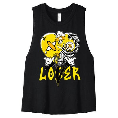 Racer Yellow 5s Tee To Match Loser Lover Heart 5 Racer Blue Women's Racerback Cropped Tank