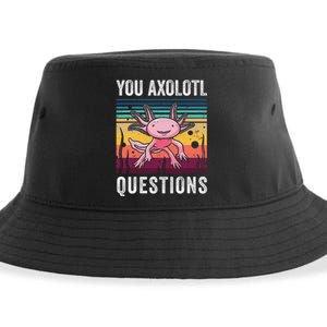 Retro You Axolotl Questions Funny Axolotls Amphibian Lover  Sustainable Bucket Hat