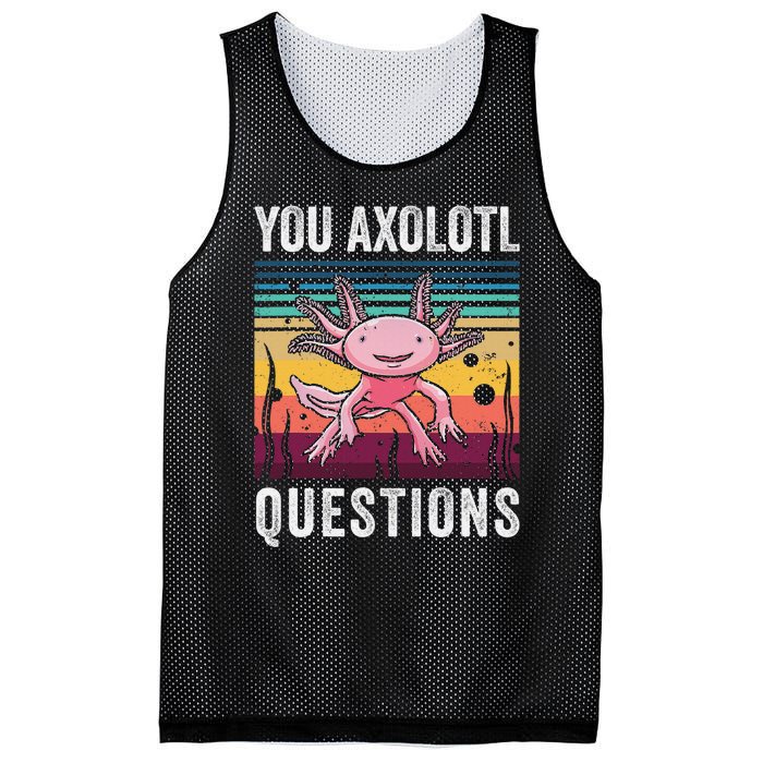 Retro You Axolotl Questions Funny Axolotls Amphibian Lover  Mesh Reversible Basketball Jersey Tank