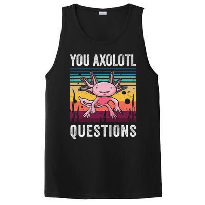 Retro You Axolotl Questions Funny Axolotls Amphibian Lover  PosiCharge Competitor Tank