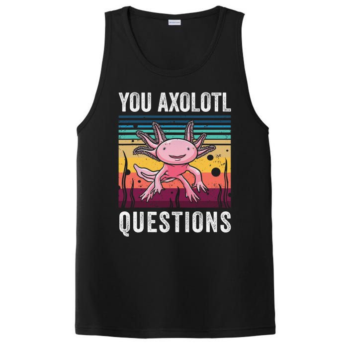 Retro You Axolotl Questions Funny Axolotls Amphibian Lover  PosiCharge Competitor Tank