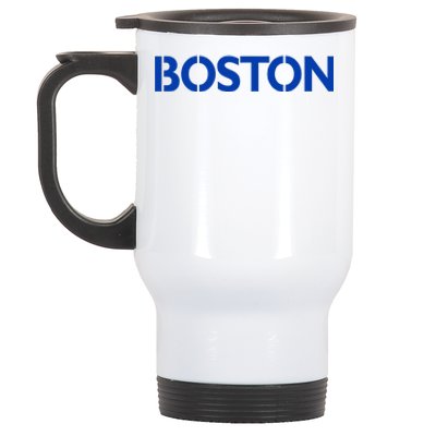 Retro Yellow Boston Vintage Throwback Running Stainless Steel Travel Mug