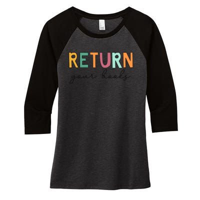 Return Your Books Women's Tri-Blend 3/4-Sleeve Raglan Shirt