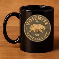 Retro Yosemite California Established 1890 National Park 11oz C Handle Ceramic Mug
