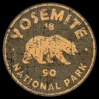 Retro Yosemite California Established 1890 National Park Drawstring Bag
