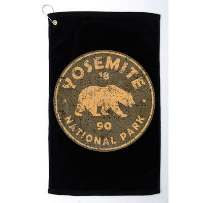Retro Yosemite California Established 1890 National Park Golf Towel