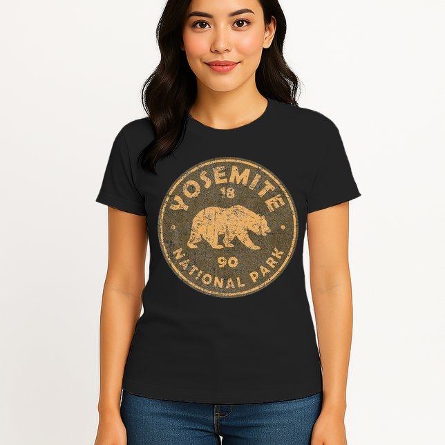 Retro Yosemite California Established 1890 National Park Womens T-Shirt