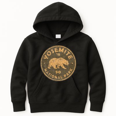 Retro Yosemite California Established 1890 National Park Kids Hoodie
