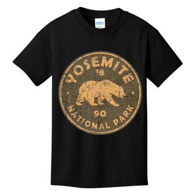 Retro Yosemite California Established 1890 National Park Kids T-Shirt