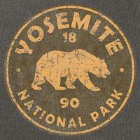 Retro Yosemite California Established 1890 National Park Cotton Canvas Backpack