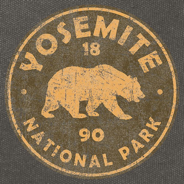 Retro Yosemite California Established 1890 National Park Cotton Canvas Backpack