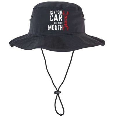 Run Your Car Not Your Mouth Garage distressed Mechanic Dad Legacy Cool Fit Booney Bucket Hat