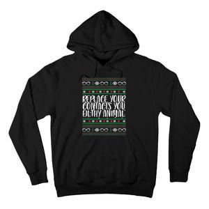 Replace Your Contacts You Animal Optometry Christmas Tall Hoodie