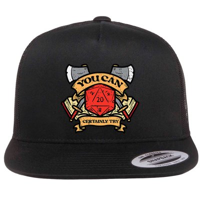 Rpg You Can Certainly Try Funny Gamer Flat Bill Trucker Hat