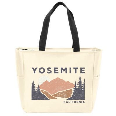 Retro Yosemite California Established 1890 National Park Zip Tote Bag