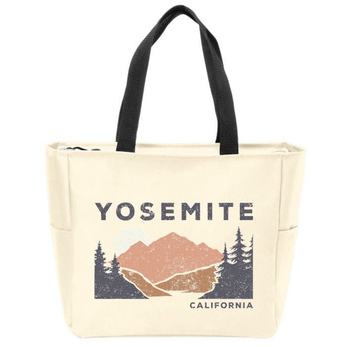 Retro Yosemite California Established 1890 National Park Zip Tote Bag