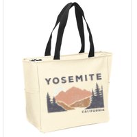 Retro Yosemite California Established 1890 National Park Zip Tote Bag