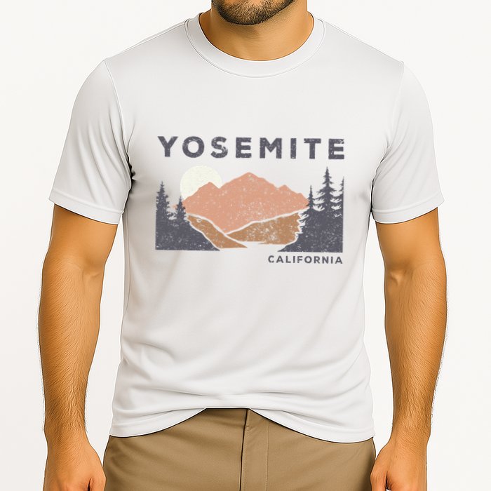 Retro Yosemite California Established 1890 National Park Cooling Performance Crew T-Shirt