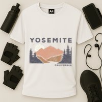 Retro Yosemite California Established 1890 National Park Cooling Performance Crew T-Shirt