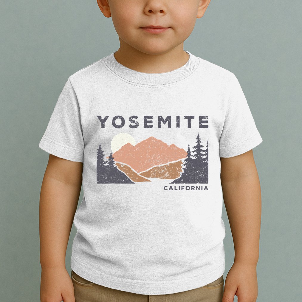 Retro Yosemite California Established 1890 National Park Toddler T-Shirt