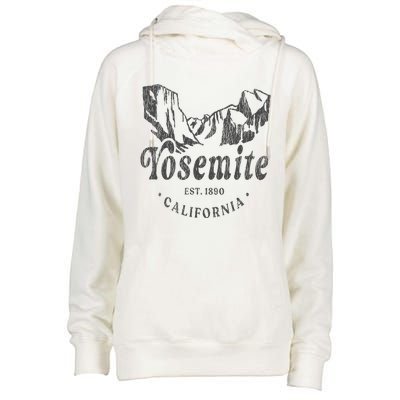 Retro Yosemite California National Park Mountains Womens Funnel Neck Pullover Hood