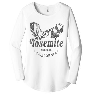 Retro Yosemite California National Park Mountains Women's Perfect Tri Tunic Long Sleeve Shirt