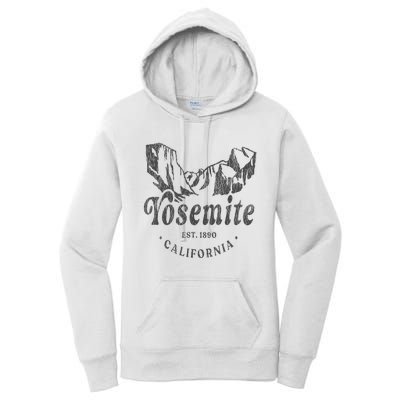 Retro Yosemite California National Park Mountains Women's Pullover Hoodie