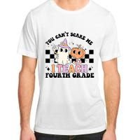 Retro You CanT Scare Me I Teach 4th Grade Teacher Halloween Adult ChromaSoft Performance T-Shirt