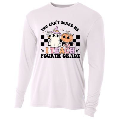 Retro You CanT Scare Me I Teach 4th Grade Teacher Halloween Cooling Performance Long Sleeve Crew