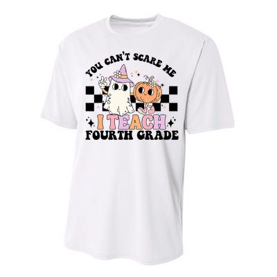 Retro You CanT Scare Me I Teach 4th Grade Teacher Halloween Performance Sprint T-Shirt