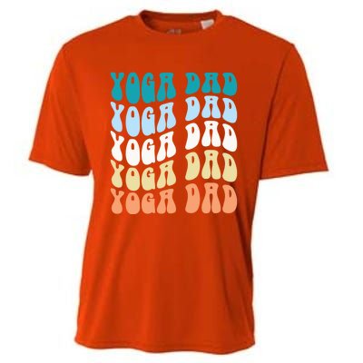 Retro Yoga Dad FatherS Day Retro Groovy Daddy Yoga Gift Cooling Performance Crew T-Shirt