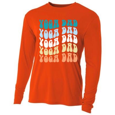 Retro Yoga Dad FatherS Day Retro Groovy Daddy Yoga Gift Cooling Performance Long Sleeve Crew