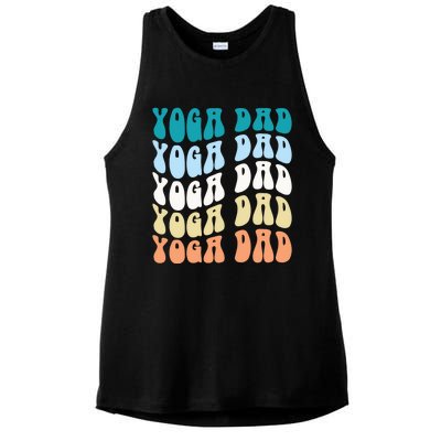 Retro Yoga Dad FatherS Day Retro Groovy Daddy Yoga Gift Ladies PosiCharge Tri-Blend Wicking Tank