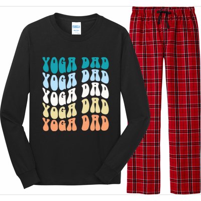 Retro Yoga Dad FatherS Day Retro Groovy Daddy Yoga Gift Long Sleeve Pajama Set