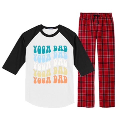 Retro Yoga Dad FatherS Day Retro Groovy Daddy Yoga Gift Raglan Sleeve Pajama Set