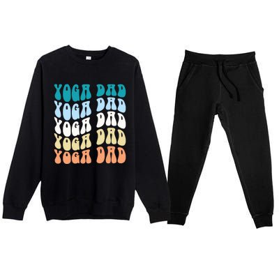 Retro Yoga Dad FatherS Day Retro Groovy Daddy Yoga Gift Premium Crewneck Sweatsuit Set