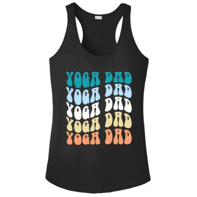 Retro Yoga Dad FatherS Day Retro Groovy Daddy Yoga Gift Ladies PosiCharge Competitor Racerback Tank