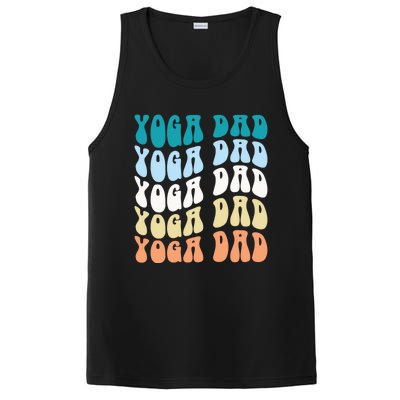 Retro Yoga Dad FatherS Day Retro Groovy Daddy Yoga Gift PosiCharge Competitor Tank