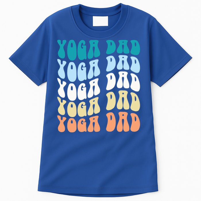 Retro Yoga Dad FatherS Day Retro Groovy Daddy Yoga Gift Tall T-Shirt