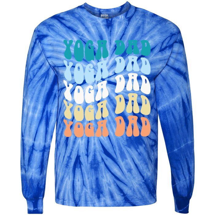 Retro Yoga Dad FatherS Day Retro Groovy Daddy Yoga Gift Tie-Dye Long Sleeve Shirt