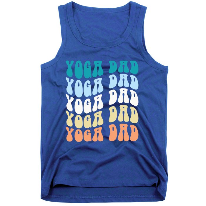 Retro Yoga Dad FatherS Day Retro Groovy Daddy Yoga Gift Tank Top