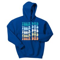 Retro Yoga Dad FatherS Day Retro Groovy Daddy Yoga Gift Kids Hoodie