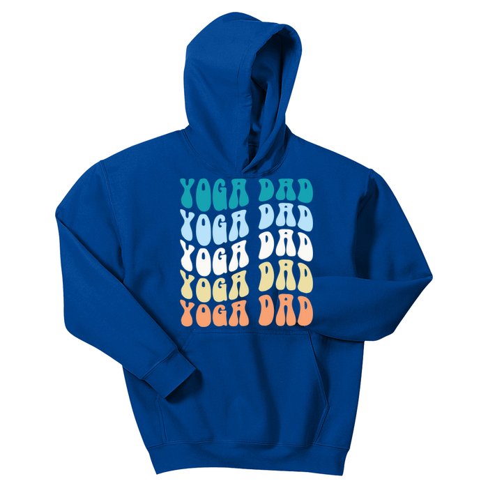 Retro Yoga Dad FatherS Day Retro Groovy Daddy Yoga Gift Kids Hoodie