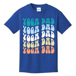 Retro Yoga Dad FatherS Day Retro Groovy Daddy Yoga Gift Kids T-Shirt