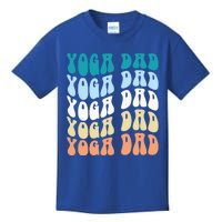 Retro Yoga Dad FatherS Day Retro Groovy Daddy Yoga Gift Kids T-Shirt