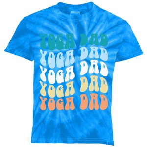 Retro Yoga Dad FatherS Day Retro Groovy Daddy Yoga Gift Kids Tie-Dye T-Shirt