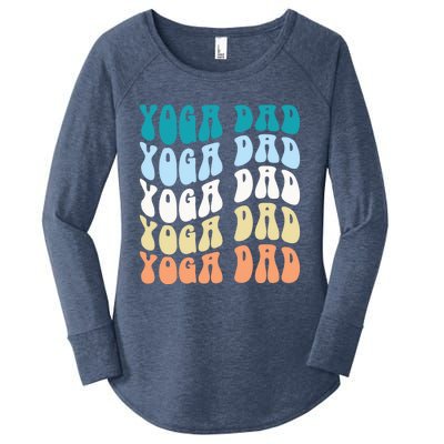 Retro Yoga Dad FatherS Day Retro Groovy Daddy Yoga Gift Women's Perfect Tri Tunic Long Sleeve Shirt